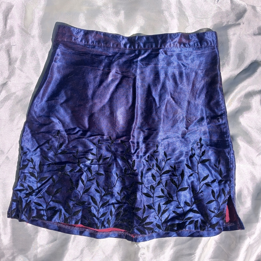 Vintage 1990s 90s Fairy Fairycore Whimsygoth Dark Iridescent Mini Pensil Skirt